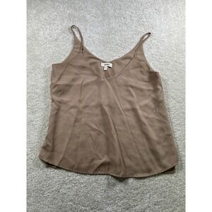 Meraki Tank Top Womens Large Brown Sleeveless Camisole V‎ Neck Blouse Minimalist
